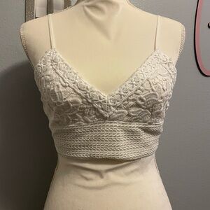 white knit crop top size small